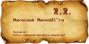 Marecsek Menodóra névjegykártya